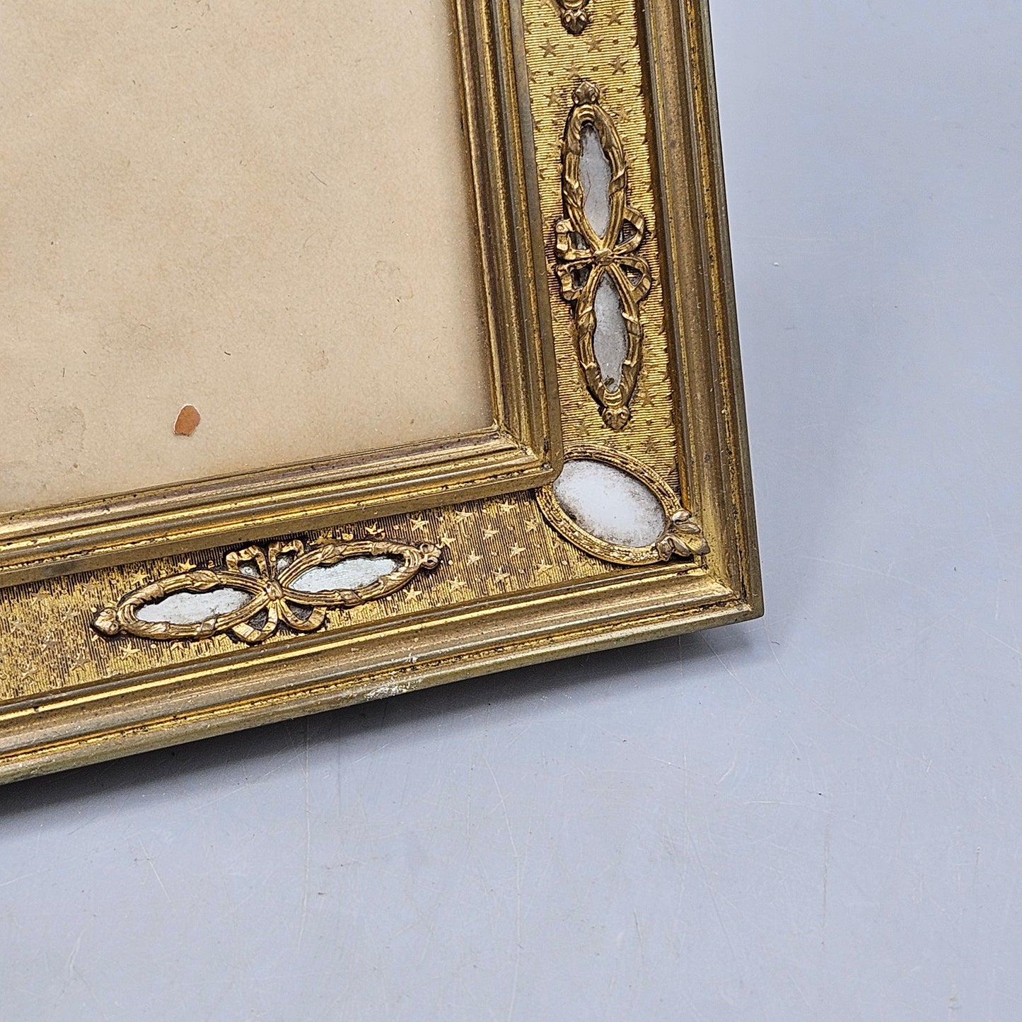 Antique French gilt Bronze & Enamel Picture Frame