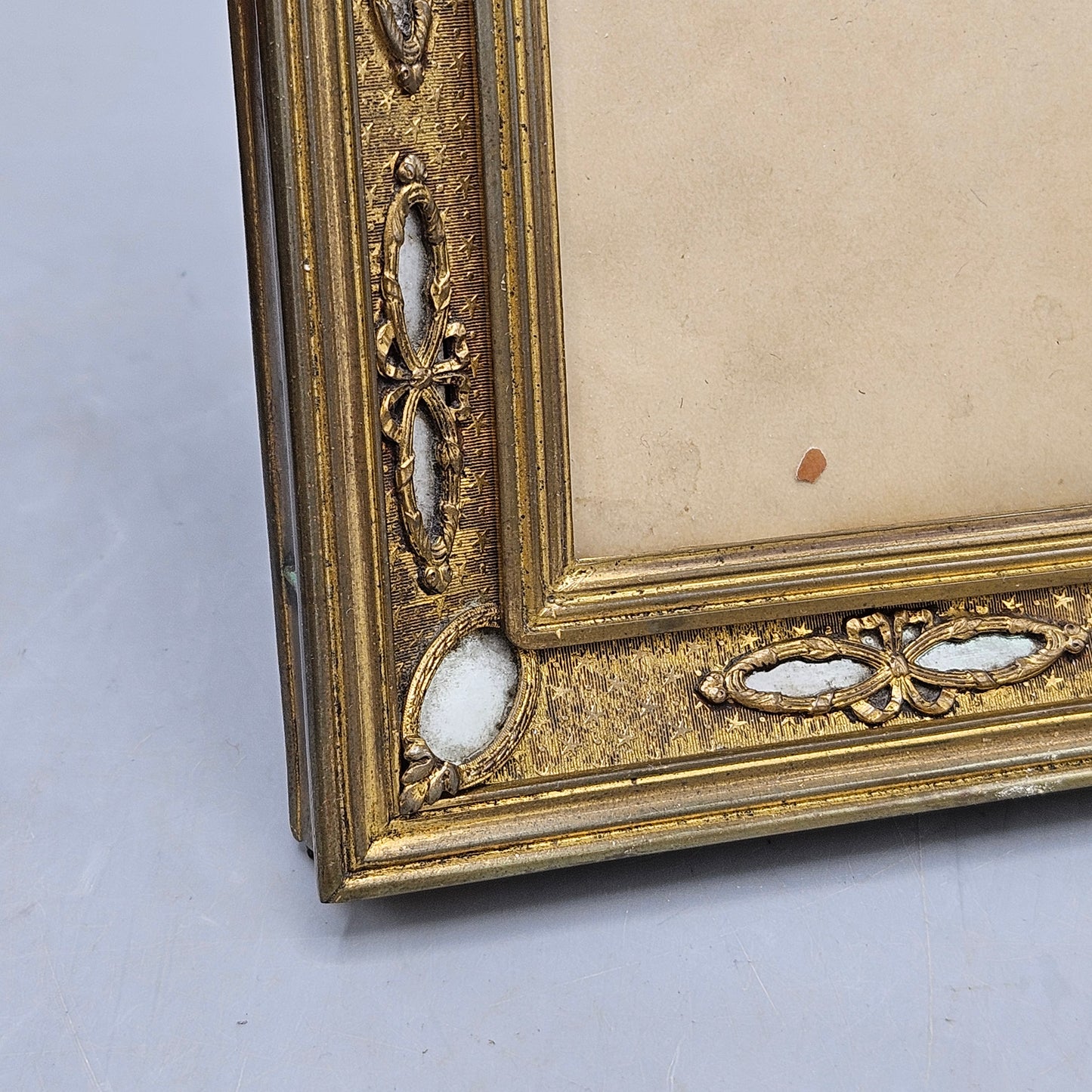 Antique French gilt Bronze & Enamel Picture Frame