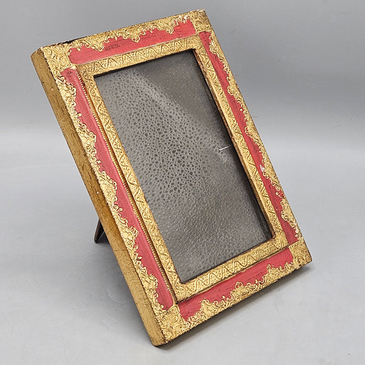 Vintage Florentine Red & Gilt Wood Picture Frame