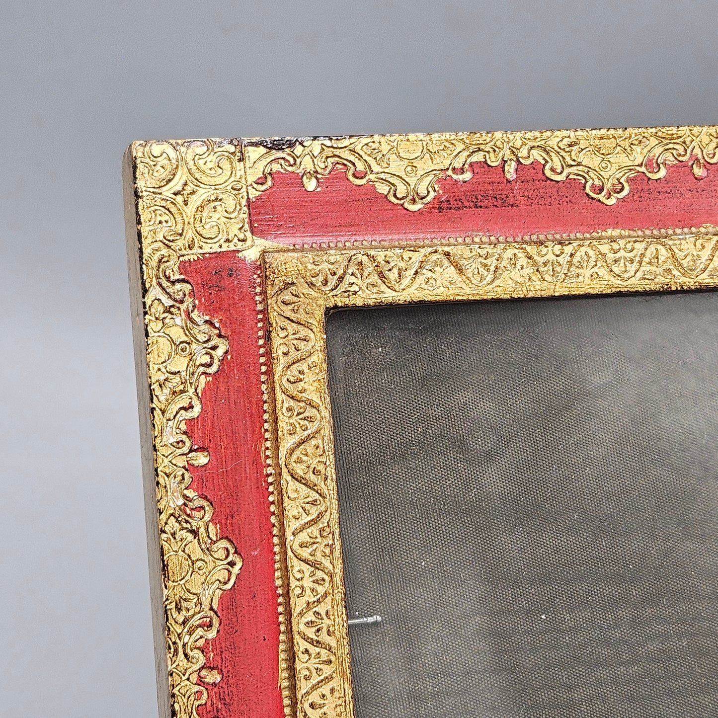 Vintage Florentine Red & Gilt Wood Picture Frame