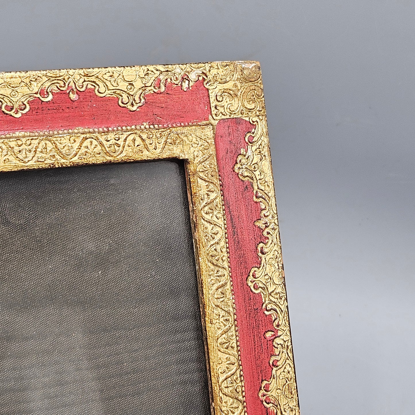 Vintage Florentine Red & Gilt Wood Picture Frame