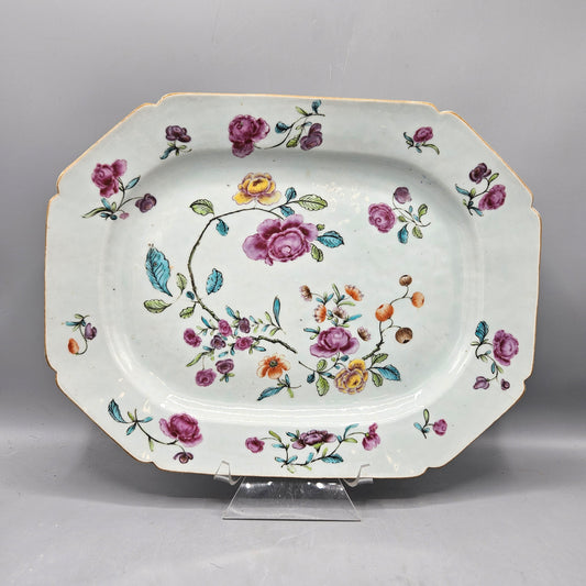 Antique Chinese Export Porcelain  Famille Rose Platter