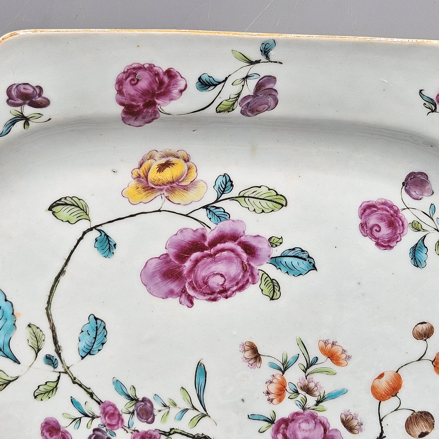 Antique Chinese Export Porcelain  Famille Rose Platter