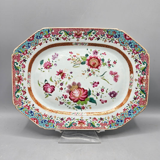 Antique Chinese Export Porcelain  Famille Rose Platter