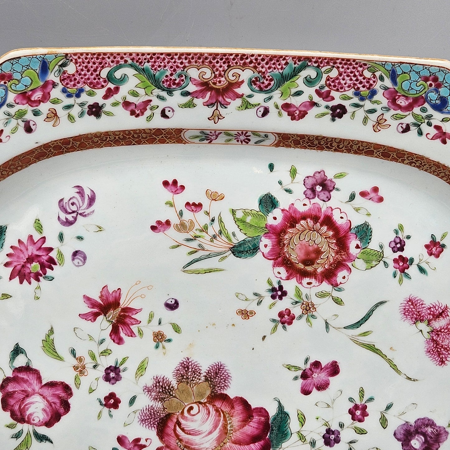 Antique Chinese Export Porcelain  Famille Rose Platter