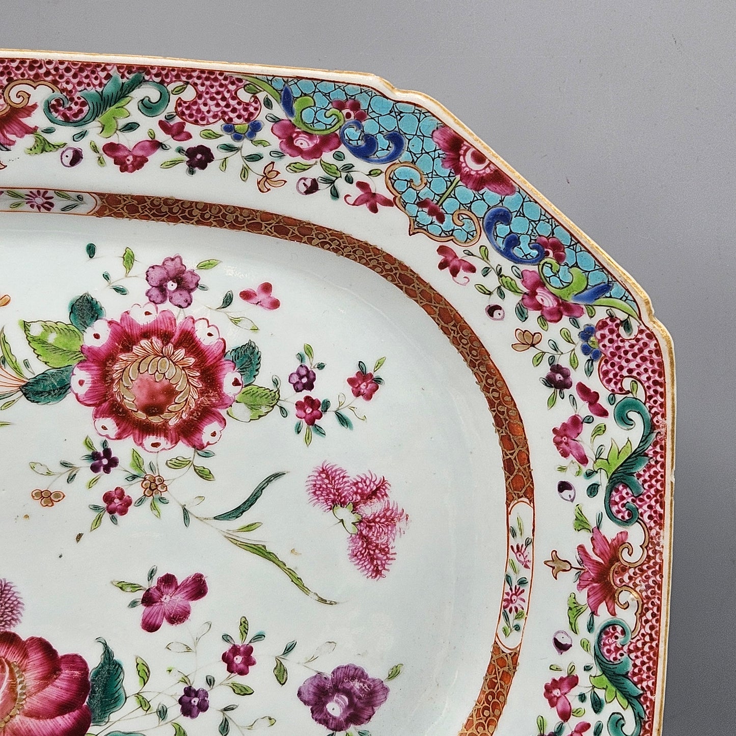 Antique Chinese Export Porcelain  Famille Rose Platter