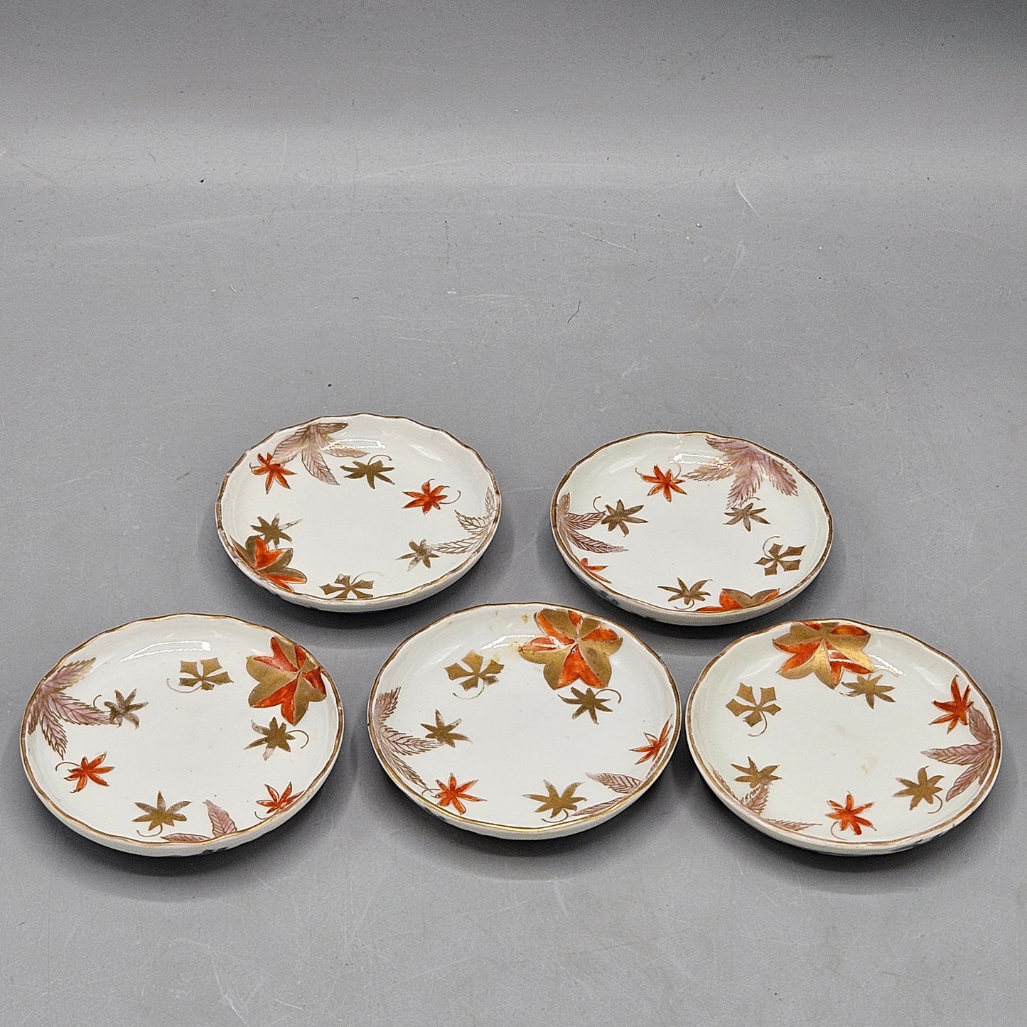 Antique Japanese Porcelain Sauce Dishes - Set of Five