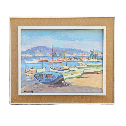 Original Signed Oil Painting on Canvas - Saint-Tropez French Riviera