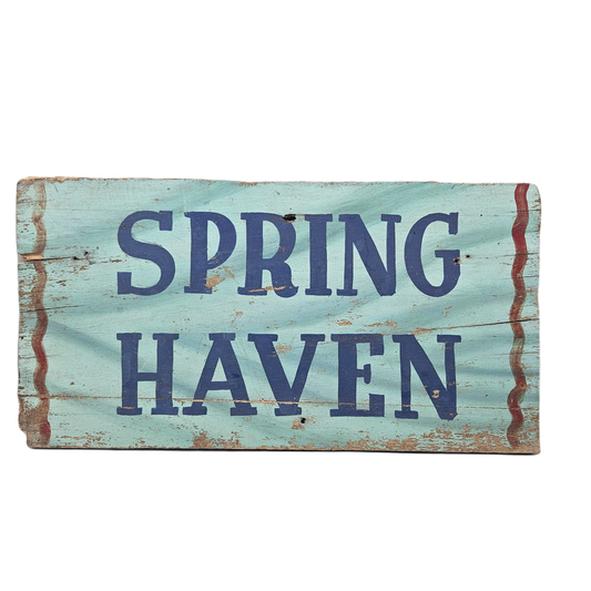 Spring Haven Hand-Painted Signboard