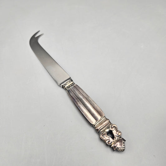 Vintage Georg Jensen Acorn Cheese Knife with Sterling Silver Handle