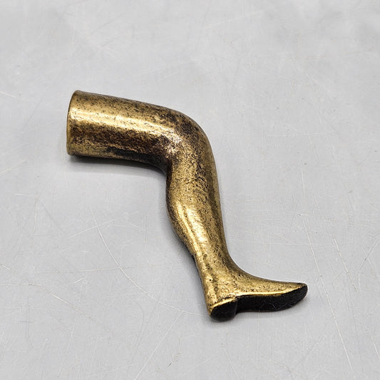 Vintage Leg Shaped Brass Pipe Tamper