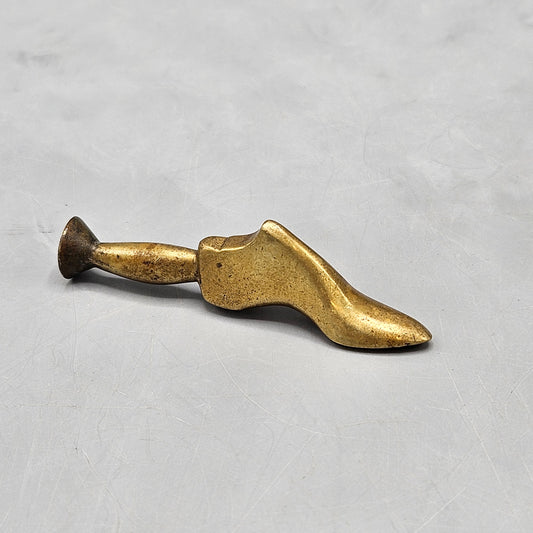 Vintage Shoe Horn Shaped Brass Pipe Tamper