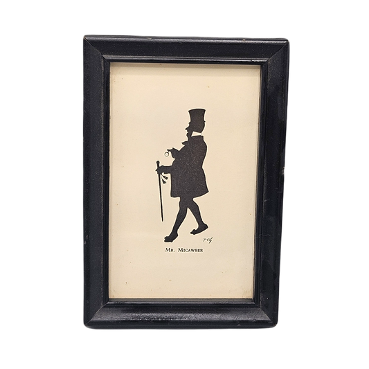 Framed Dicken's Old Curiosity Shop Silhouette "Mr. Micawber"