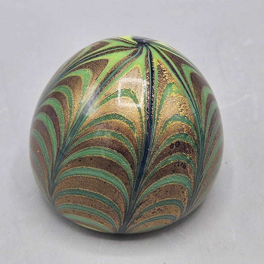 Studio Art Glass Pulled Feather Paperweight