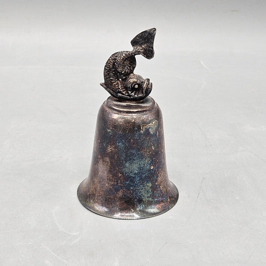 Vintage Silverplate Dinner Bell with Dolphin Finial