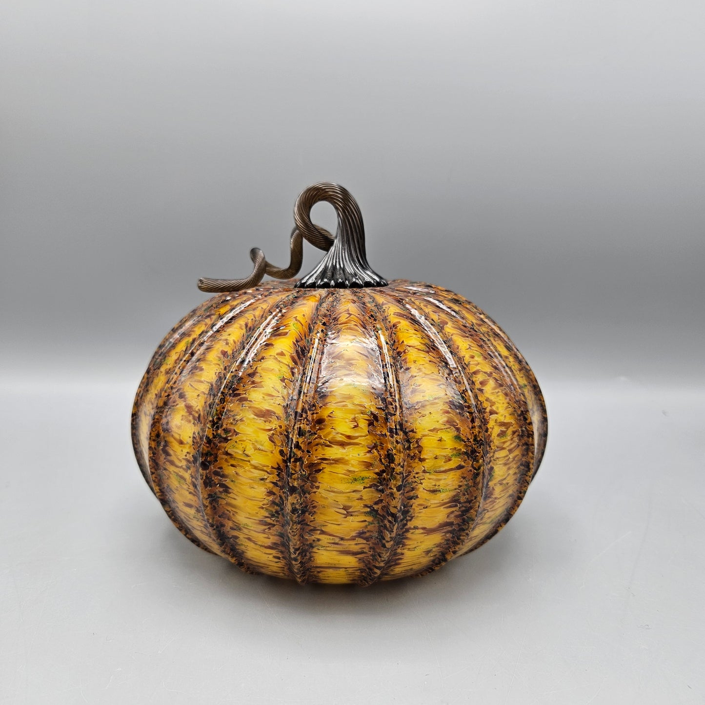 Mottled Orange Glass Pumpkin / Gourd