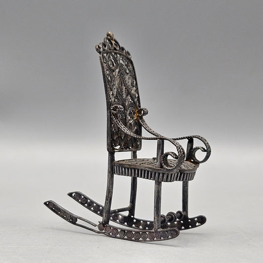 Miniature Vintage Filigree Rocking Chair