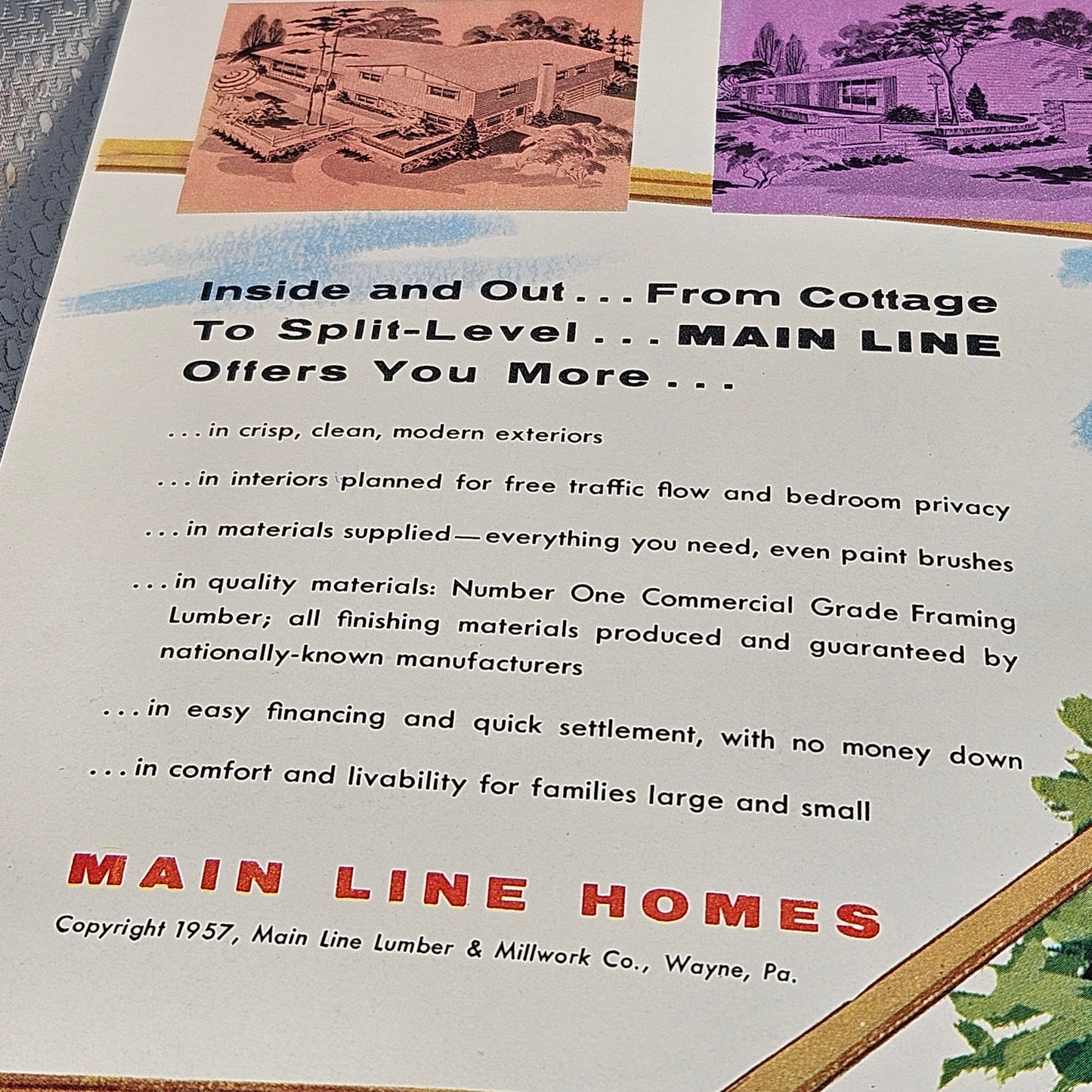 Main Line Homes for 1957 Main Liner