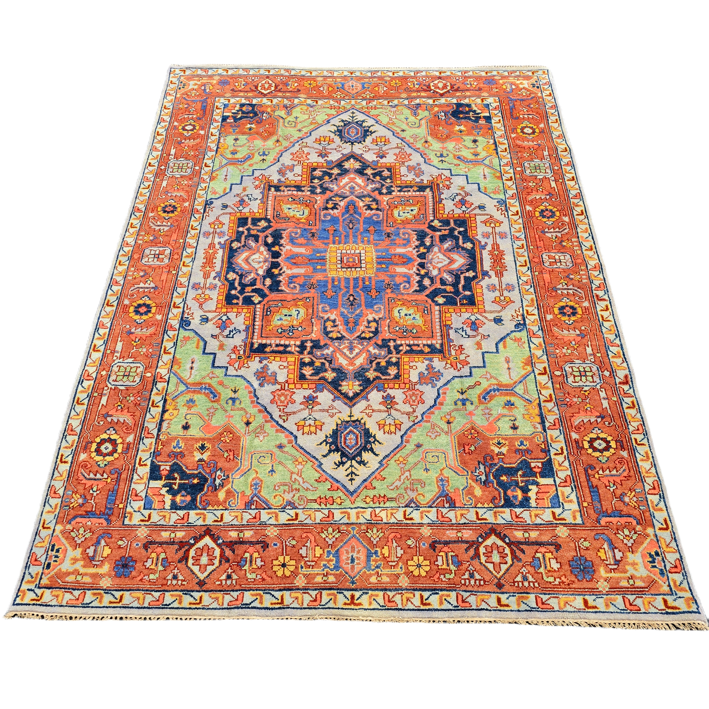 Multi Colored Turkish Hand Knotted Area Rug/ Carpet ~ 8' 8" x 11' 11"