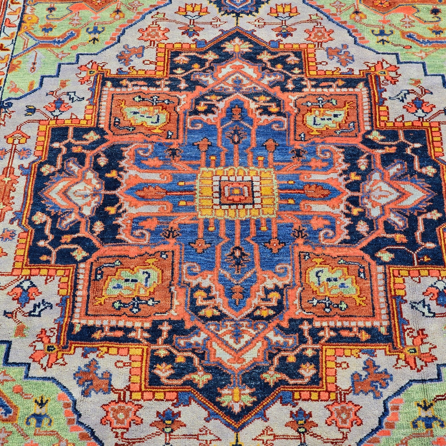 Multi Colored Turkish Hand Knotted Area Rug/ Carpet ~ 8' 8" x 11' 11"