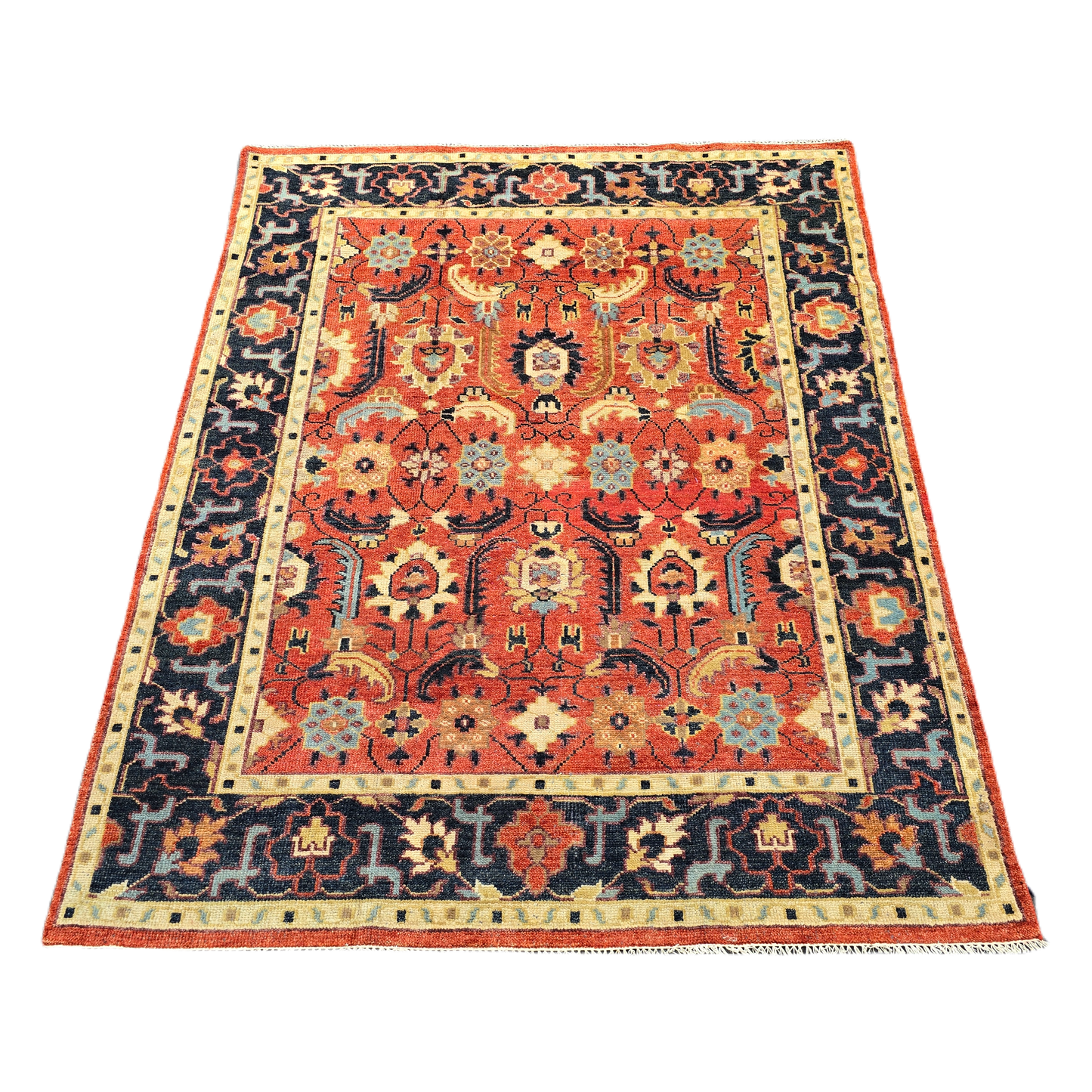 Multi Colored Turkish Hand Knotted Area Rug/ Carpet ~ 7' 11" x 10' 1"