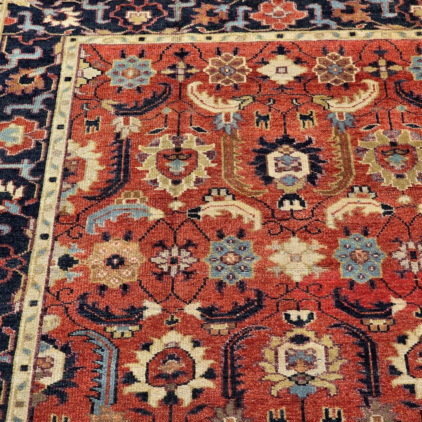 Multi Colored Turkish Hand Knotted Area Rug/ Carpet ~ 7' 11" x 10' 1"