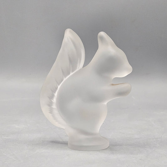 Cristal de Sevres Style Frosted Crystal Squirrel Firgurine