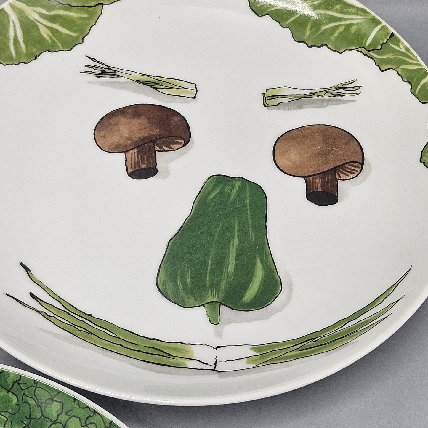 Villa Vanilla Palm Beach Vegetable Face Porcelain Plates - Set of Six