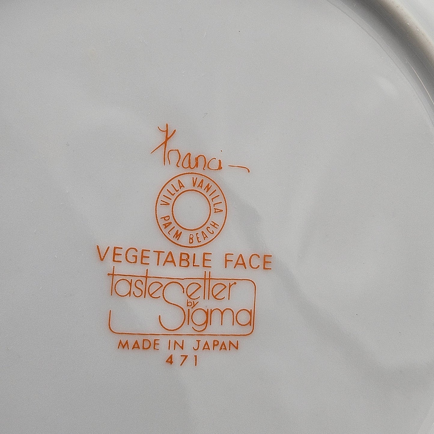 Villa Vanilla Palm Beach Vegetable Face Porcelain Plates - Set of Six