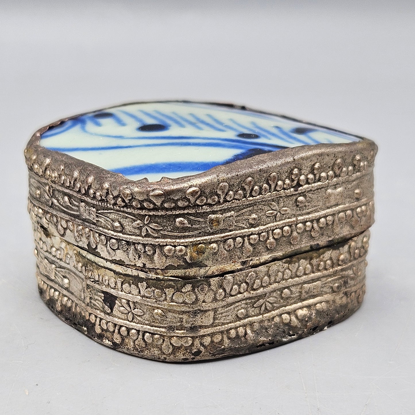 Chinese Blue and White Porcelain Fragment/Shard Mounted Box