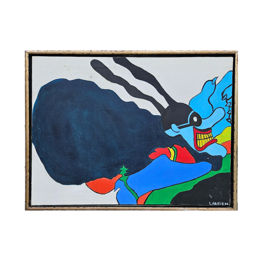 Original Oil on Board Painting of Chief Blue Meanie from Yellow Submarine after Heinz Edelmann