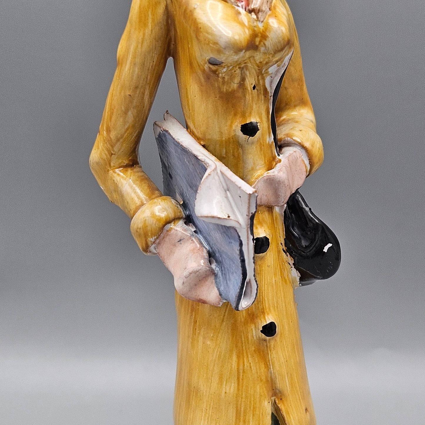 Vintage Italian Sorrento Porcelain Figurine of Woman with Book & Purse