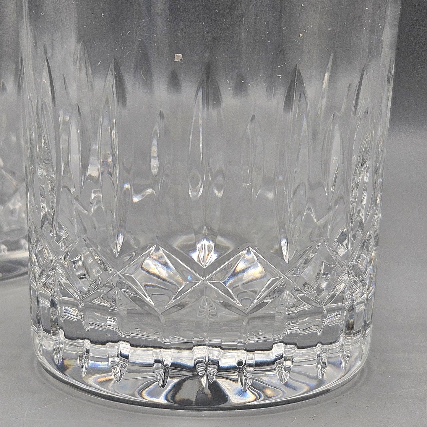 Pair Waterford Style Cut Crystal Old Fashioned Tumblers