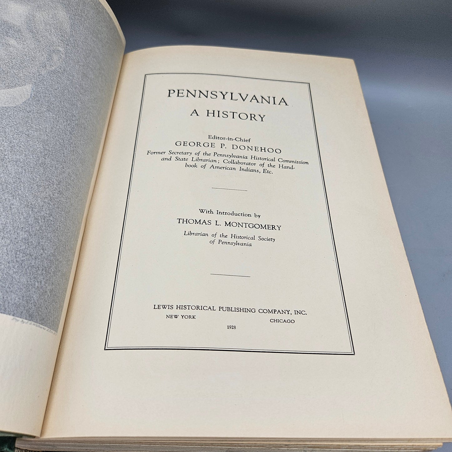 Book - George Donehoo "Pennsylvania a History" 1928