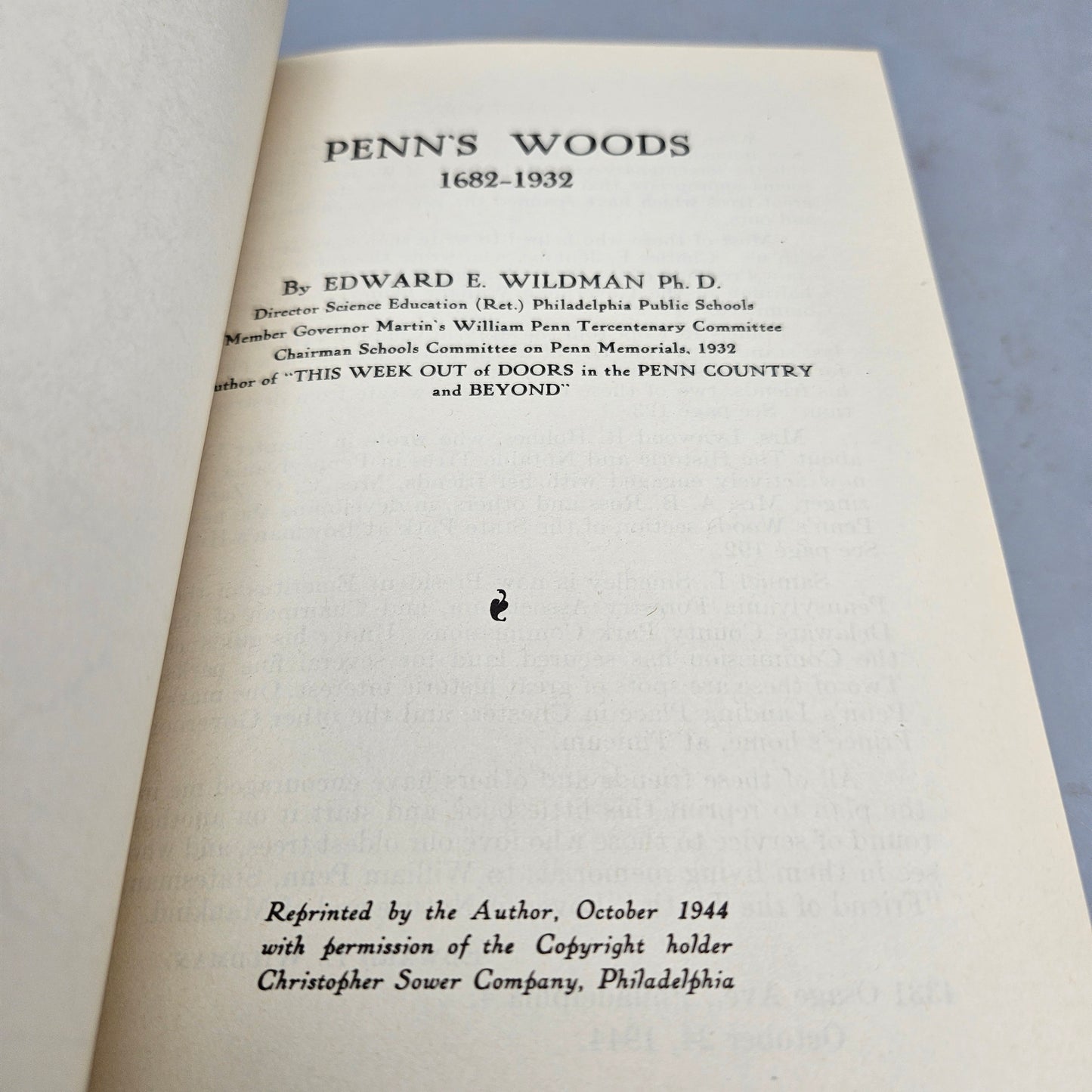 Book - Edward Wildman "Penn's Woods 1682-1932"