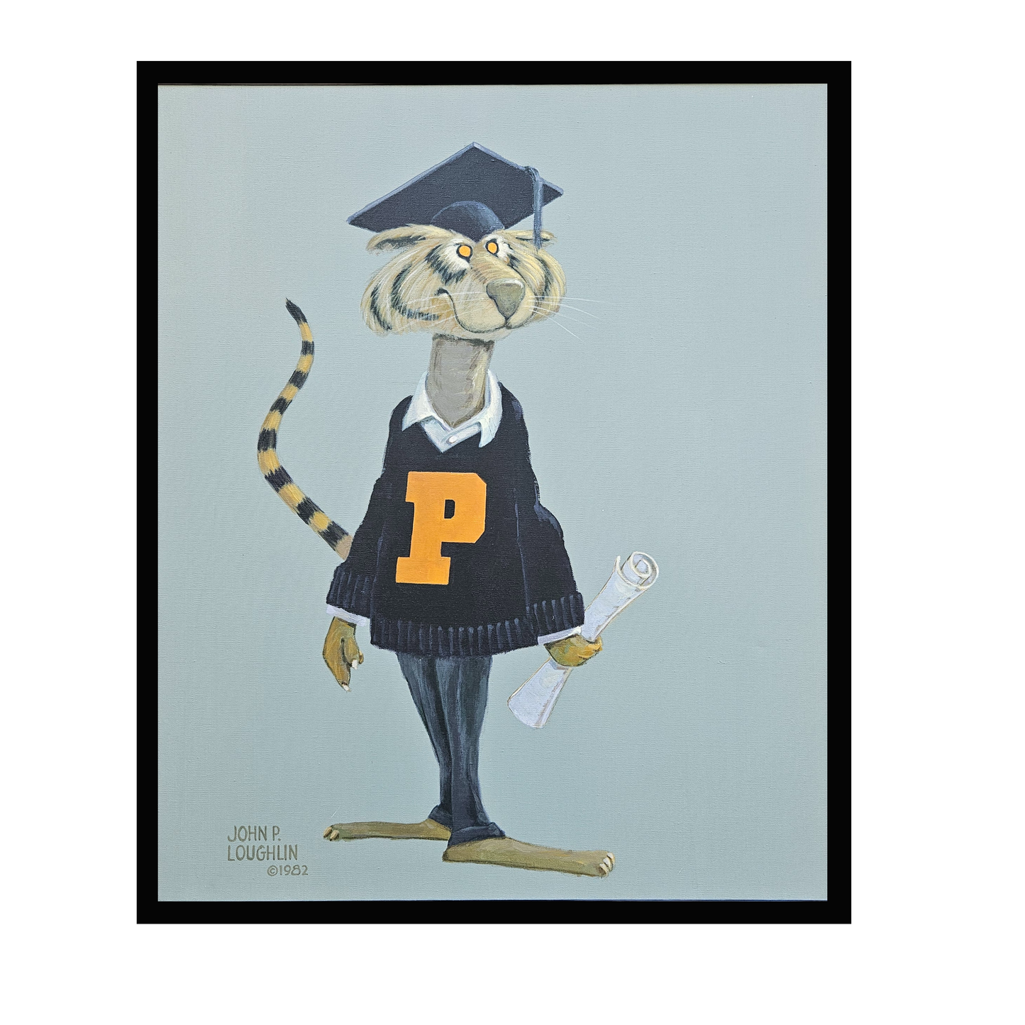 John Laughlin Oil on Canvas Princeton Tiger 1982 Painting