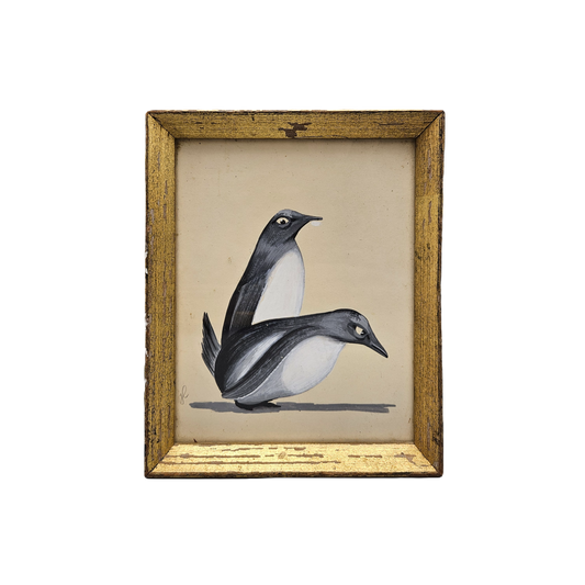 John Laughlin Gouache on Artist Board Penguins Framed Original Artwork Illustration