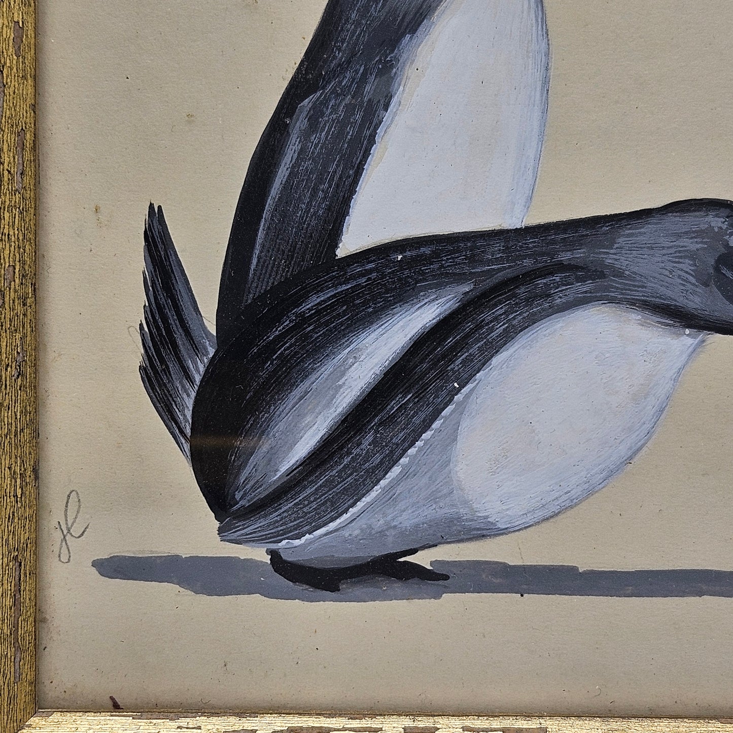 John Laughlin Gouache on Artist Board Penguins Framed Original Artwork Illustration