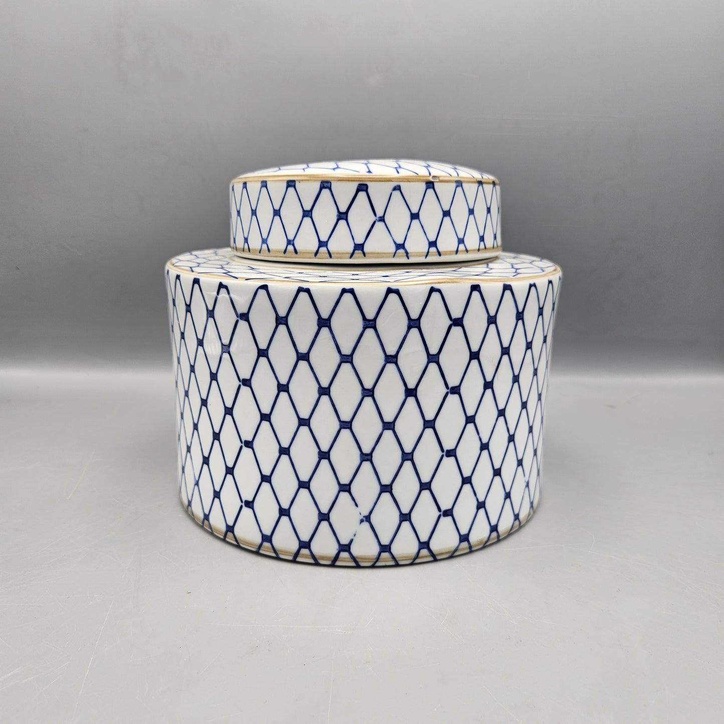 Chinese Porcelain White and Blue Lidded Jar