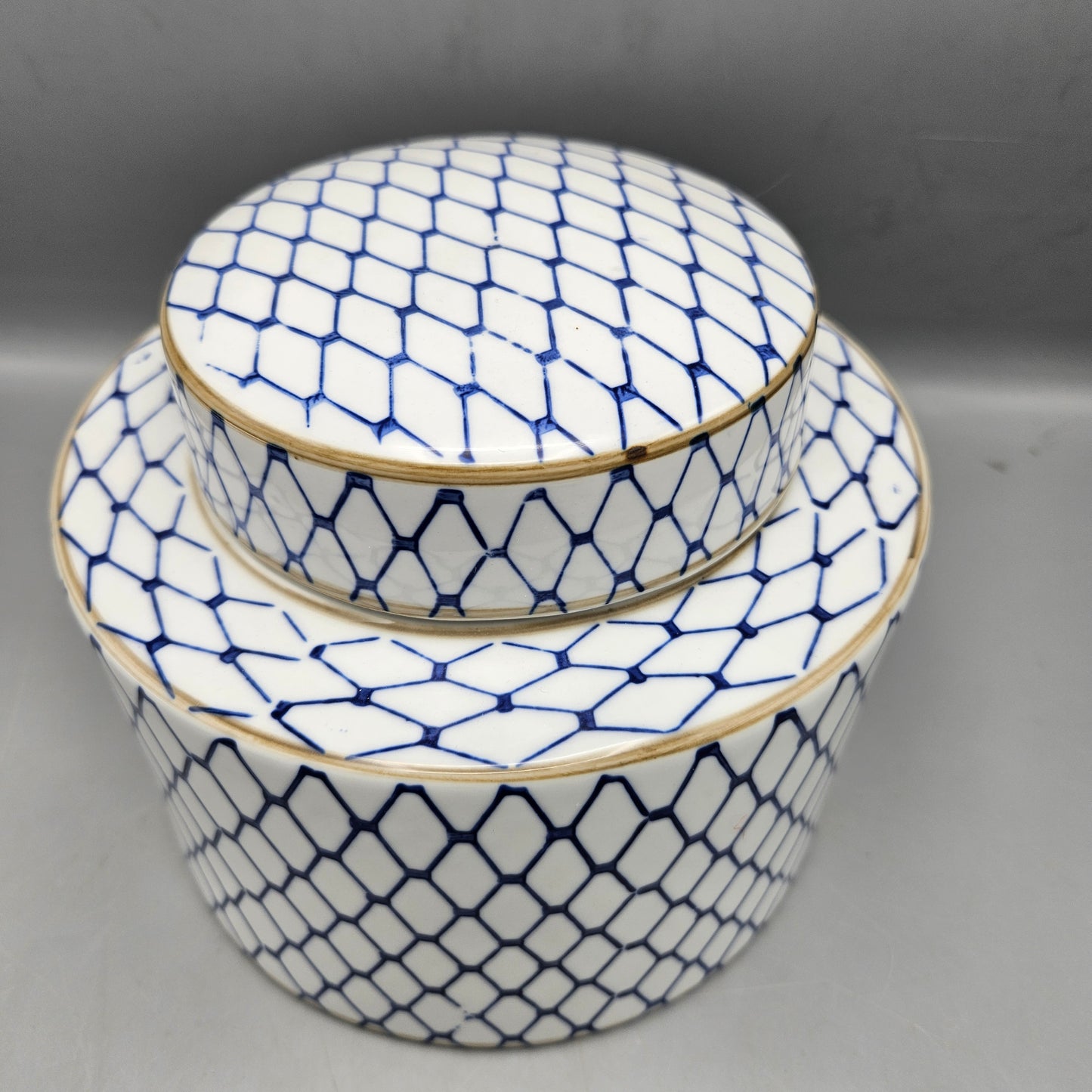 Chinese Porcelain White and Blue Lidded Jar