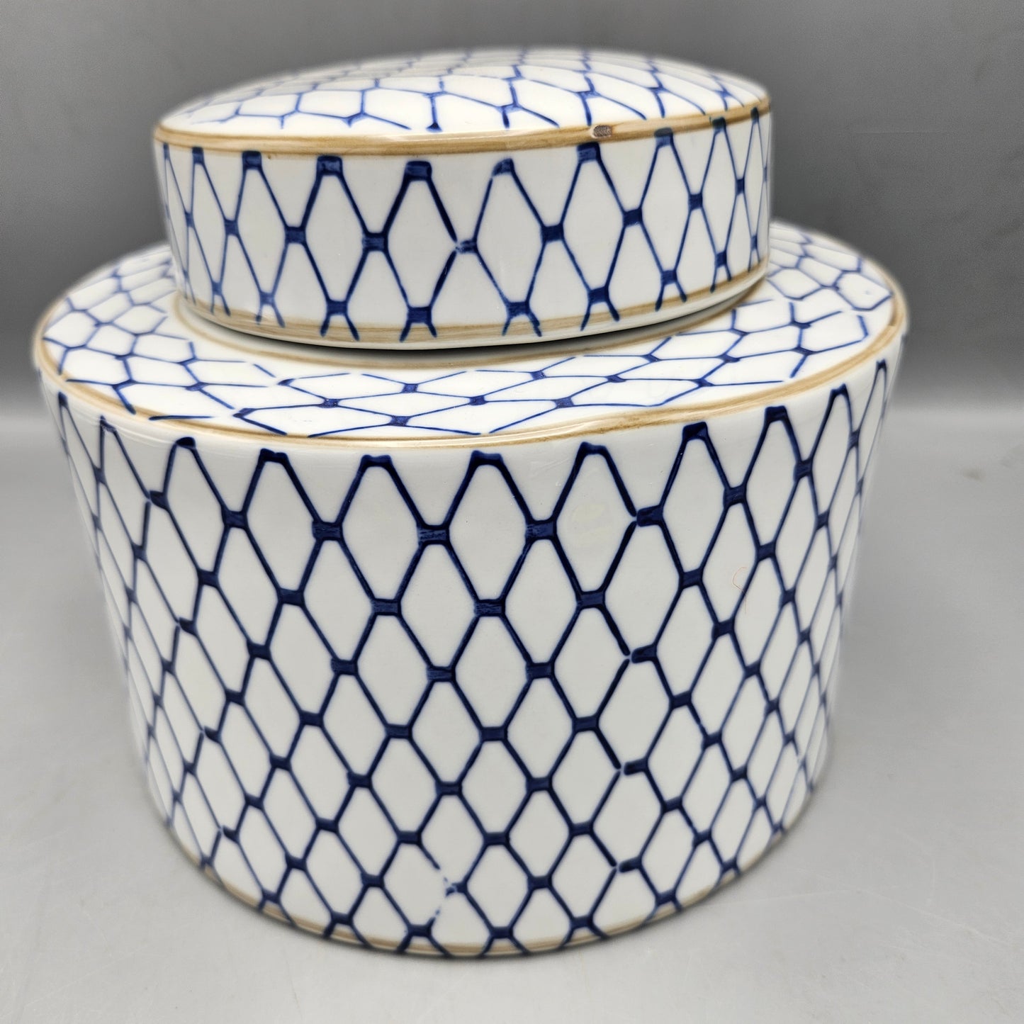 Chinese Porcelain White and Blue Lidded Jar