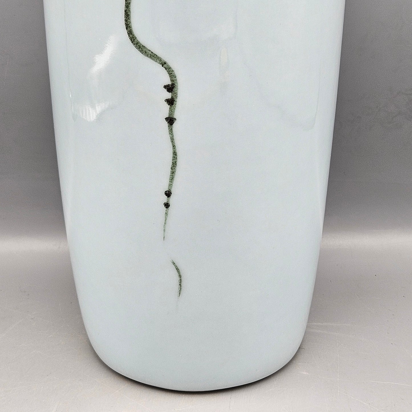 Signed Chinese Porcelain Vase with Lotus Seed Head