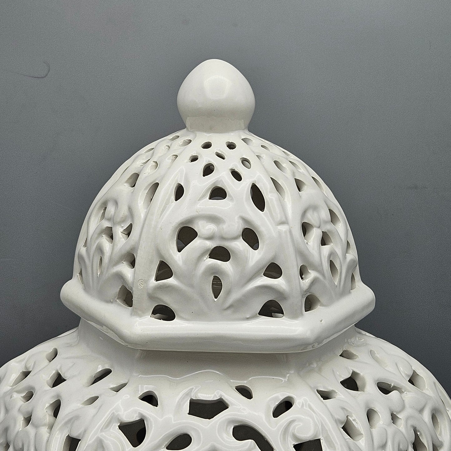 Chinese White Porcelain Reticulated Lidded Jar