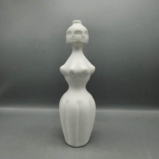 Jonathan Adler-Style White Porcelain Multi-Face Woman Vase