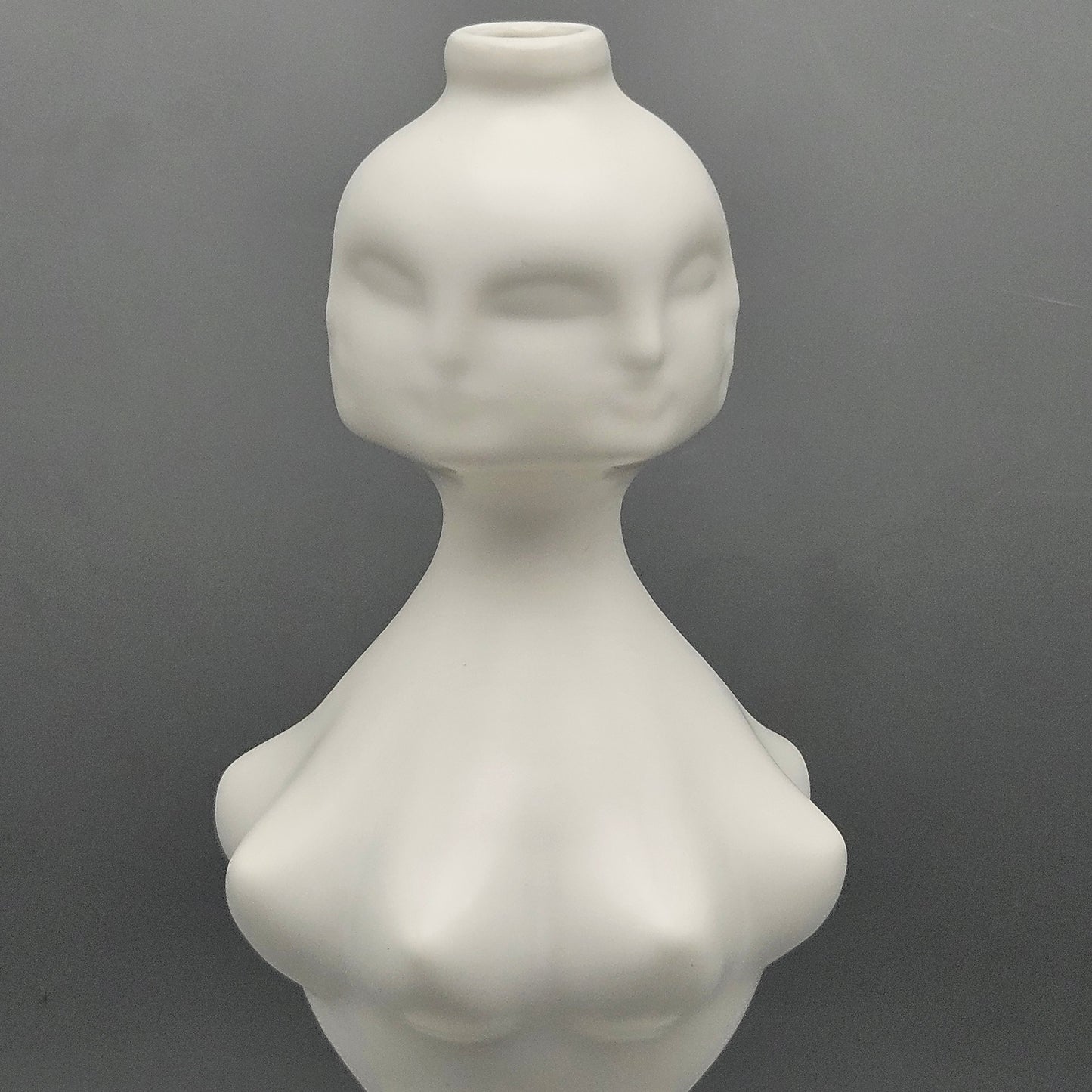 Jonathan Adler-Style White Porcelain Multi-Face Woman Vase