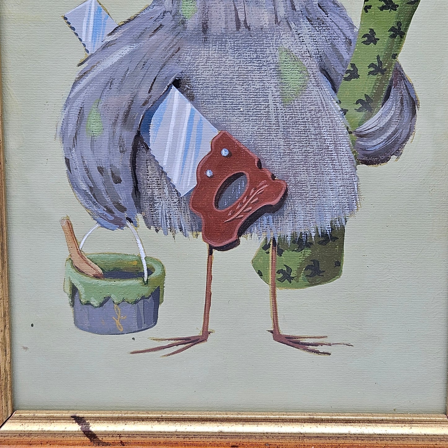 John Laughlin Gouache on Paper Decorator Owl Framed Original Artwork Illustration