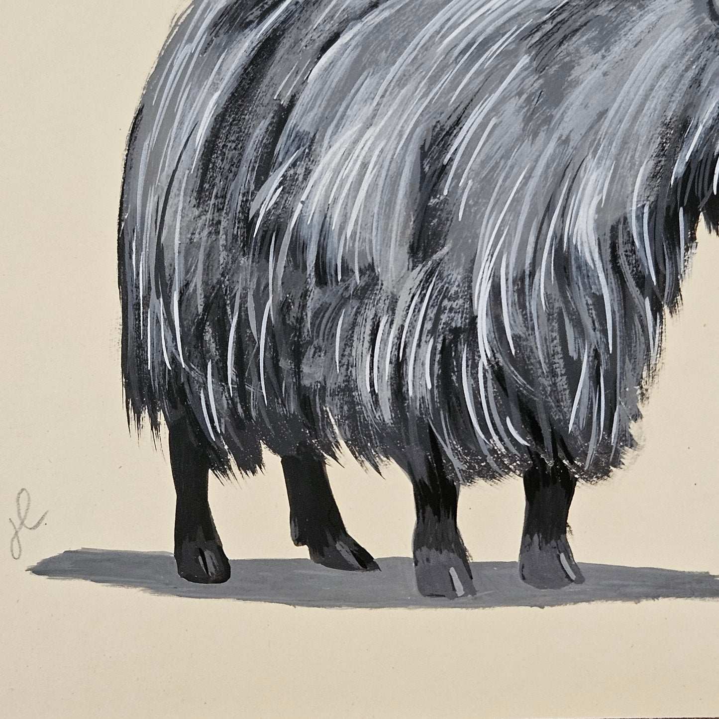 John Laughlin Gouache on Artist Board Yak Original Artwork Illustration