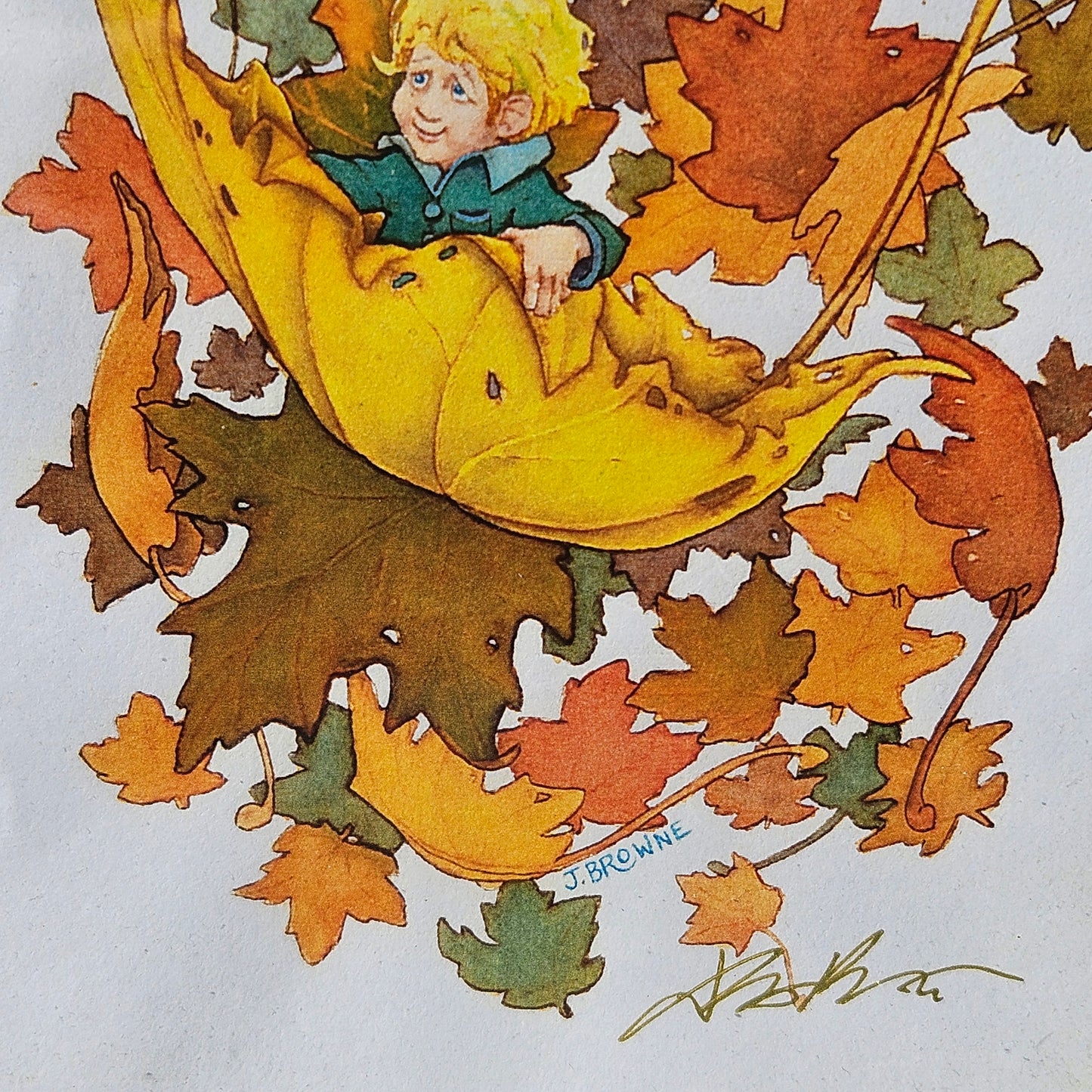 James Browne Signed Print Elf on Leaf Artwork