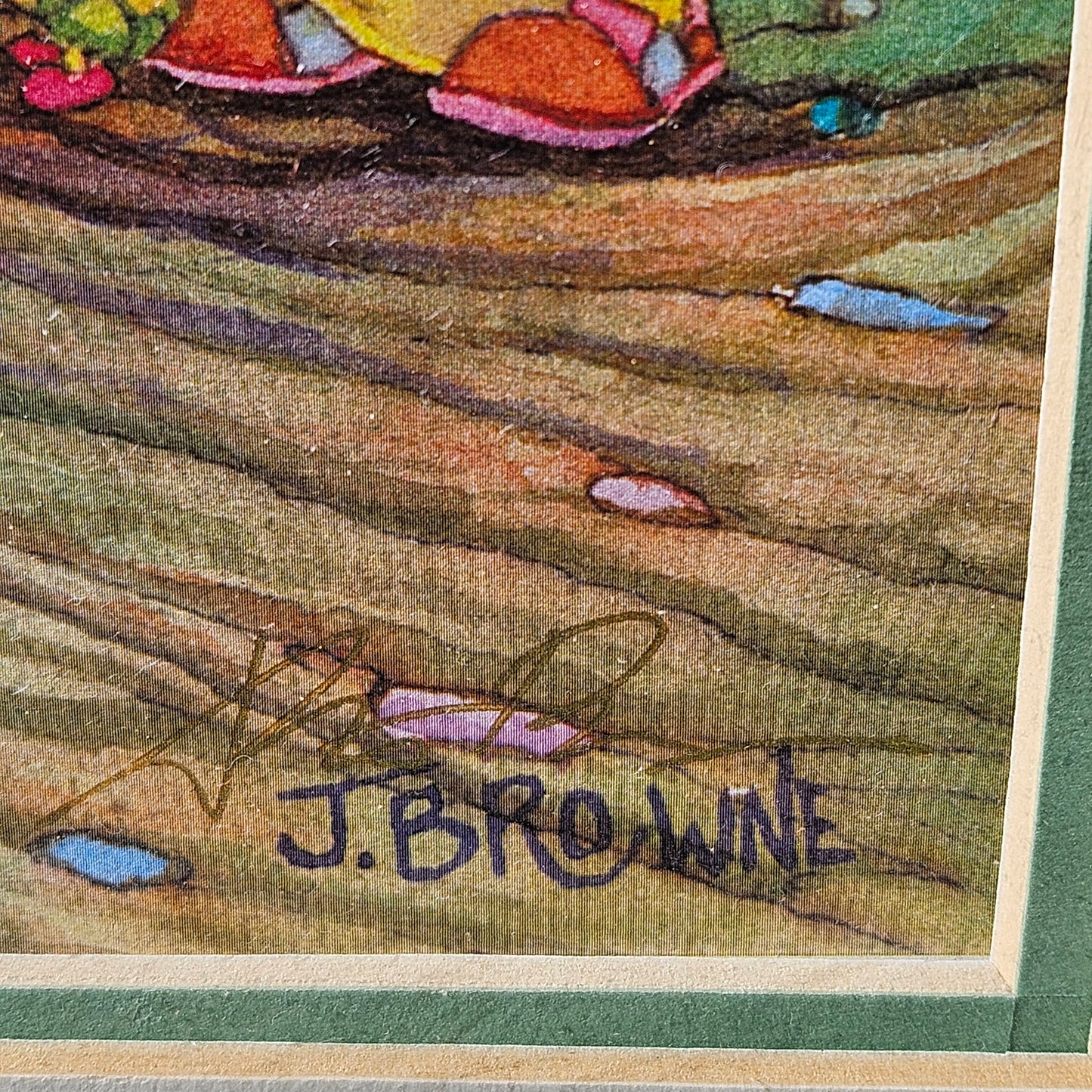 James Browne Signed Print Mushroom & Caterpillar Artwork