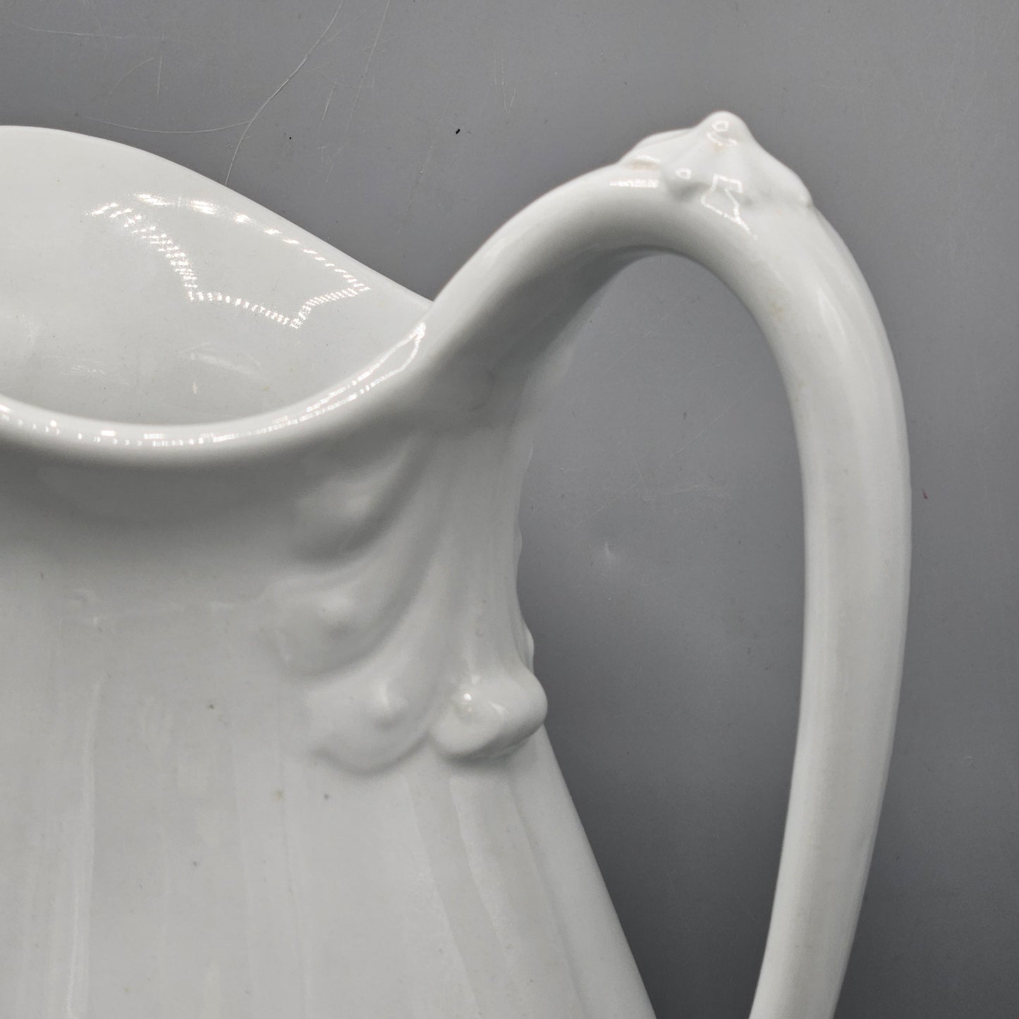 Large Johnson Brothers White Ironstone Pitcher